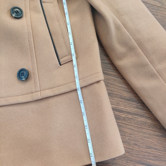 *Club Monaco Franci Tan Wool Pea Coat with Black Trim - Small - Picture 10 of 10